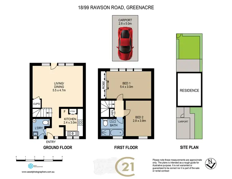 Floorplan of Homely townhouse listing, 18/99 Rawson Road, Greenacre NSW 2190