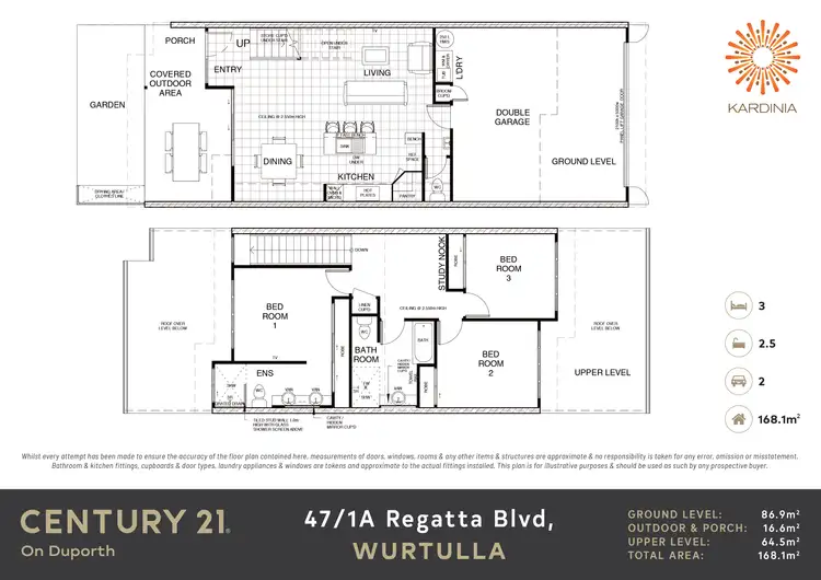 Floorplan of Homely townhouse listing, 47/1A Regatta Boulevard, Wurtulla QLD 4575