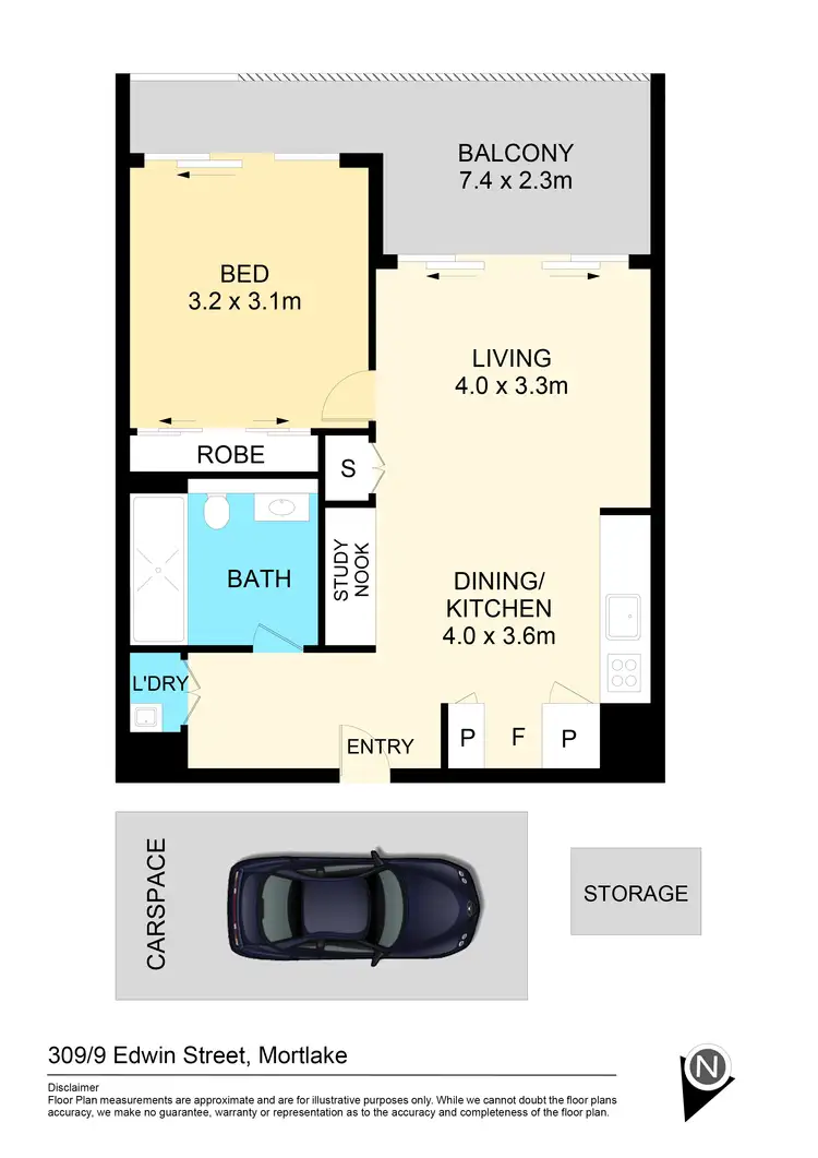 Floorplan of Homely apartment listing, 309/9 Edwin Street, Mortlake NSW 2137