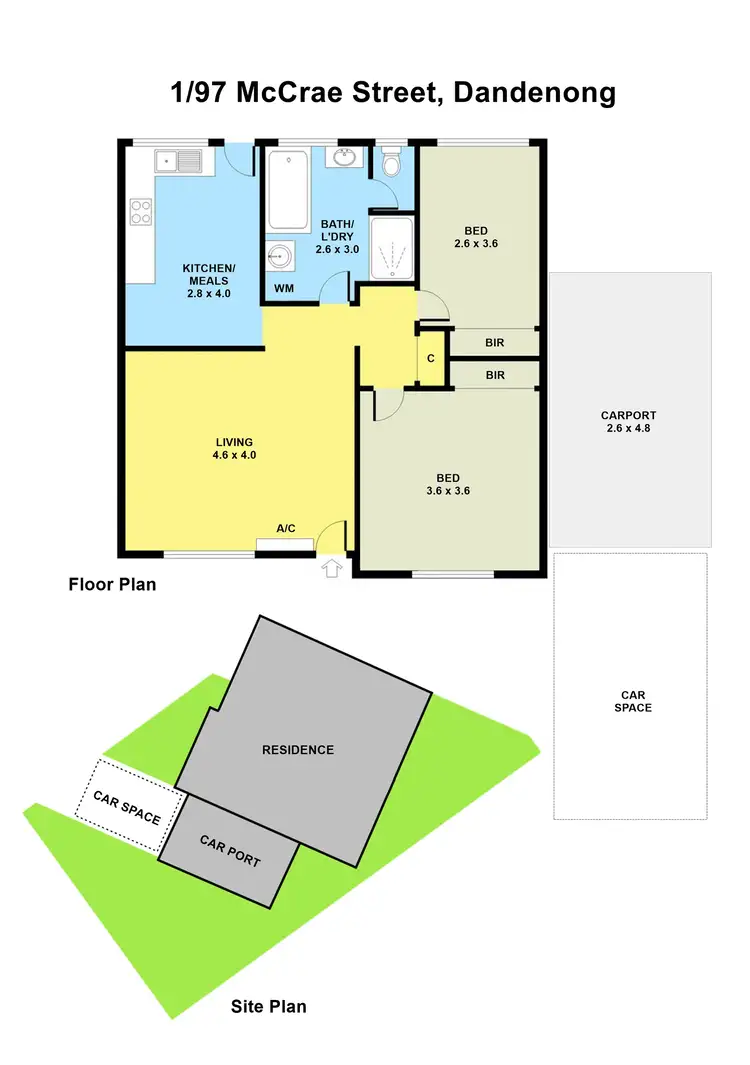 Floorplan of Homely unit listing, 1/97 Mccrae Street, Dandenong VIC 3175