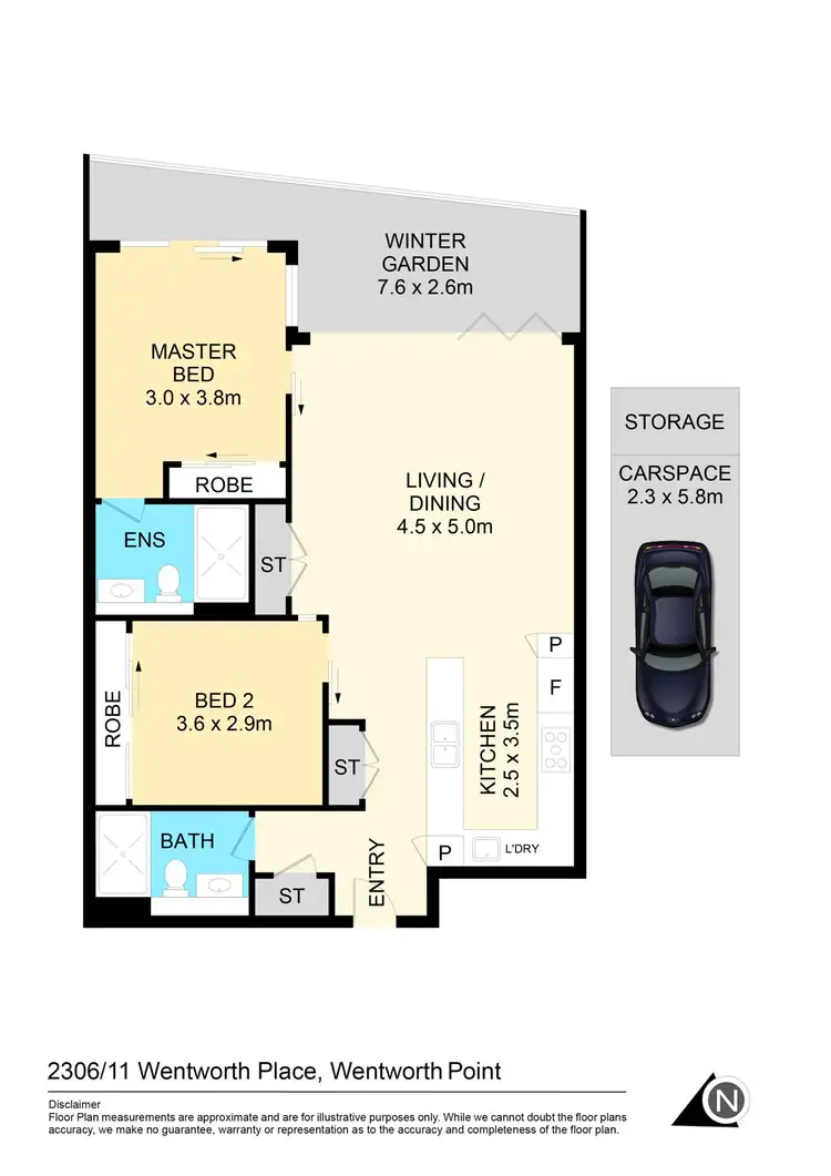 Floorplan of Homely apartment listing, 2306/11 Wentworth Place, Wentworth Point NSW 2127
