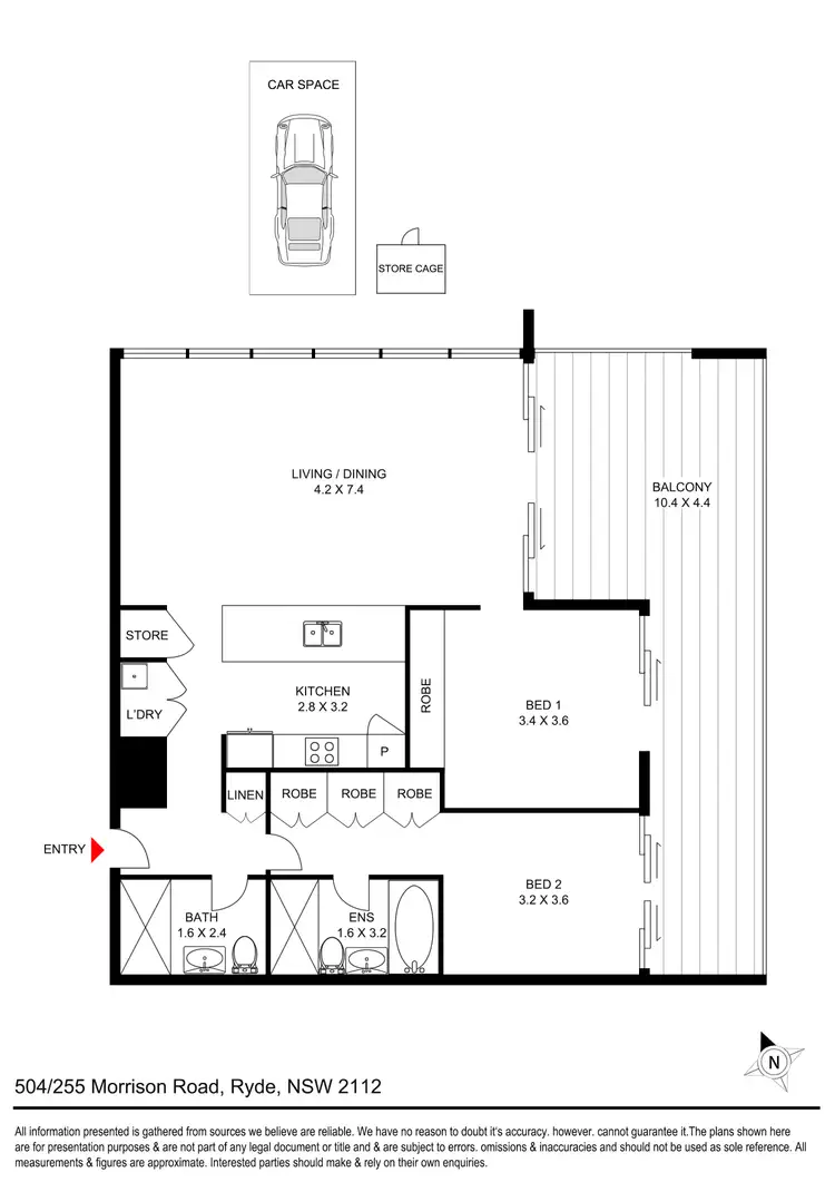 Floorplan of Homely apartment listing, 504/255 Morrison Road, Ryde NSW 2112