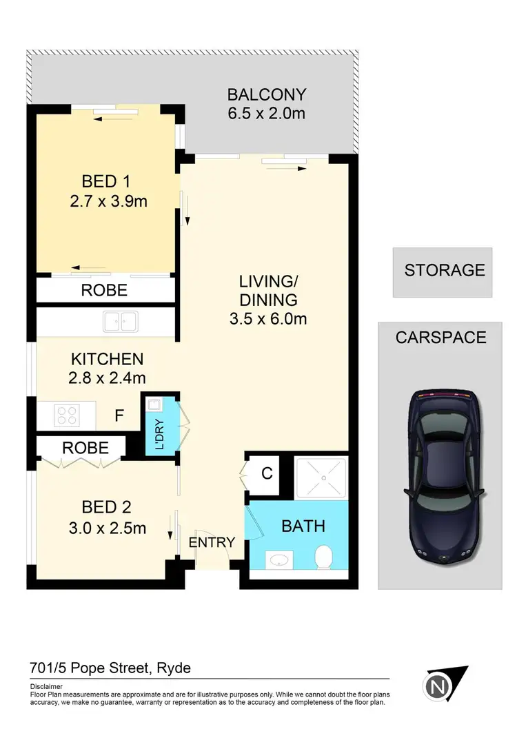 Floorplan of Homely apartment listing, 701C/5 Pope Street, Ryde NSW 2112