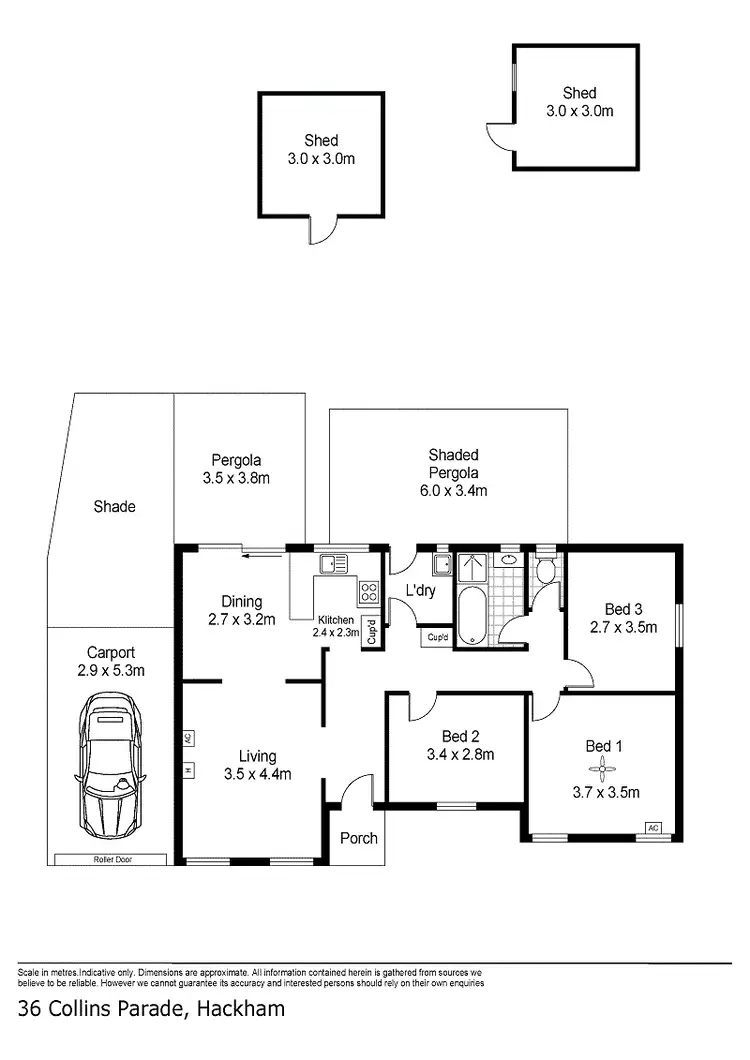 Floorplan of Homely house listing, 36 Collins Parade, Hackham SA 5163