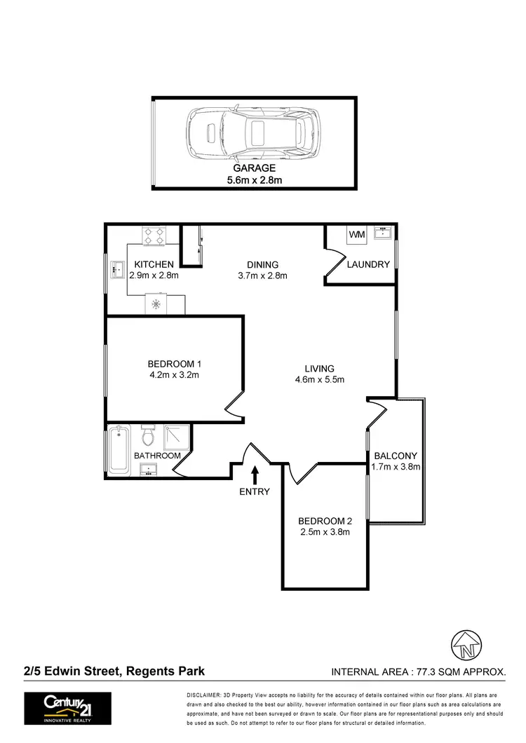 Floorplan of Homely unit listing, 2/5 Edwin Street, Regents Park NSW 2143