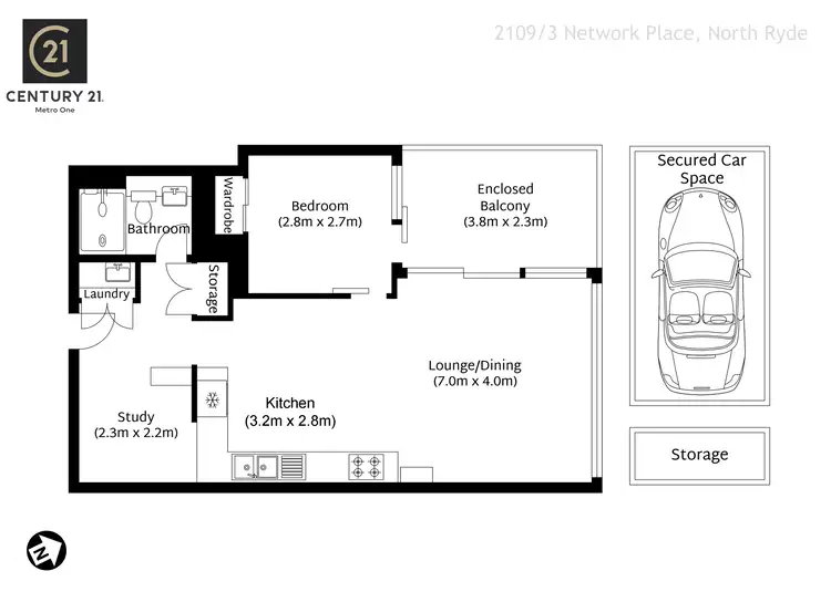 Floorplan of Homely apartment listing, 2109/3 Network Place, North Ryde NSW 2113