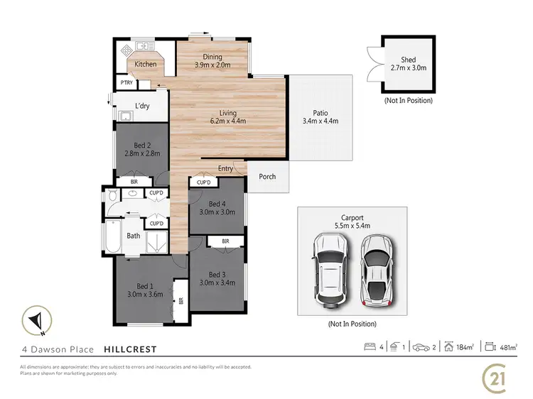 Floorplan of Homely house listing, 4 Dawson Place, Hillcrest QLD 4118