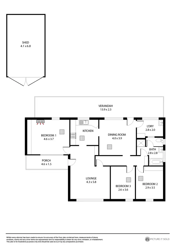 Floorplan of Homely house listing, 13 Northey Avenue, Henley Beach SA 5022