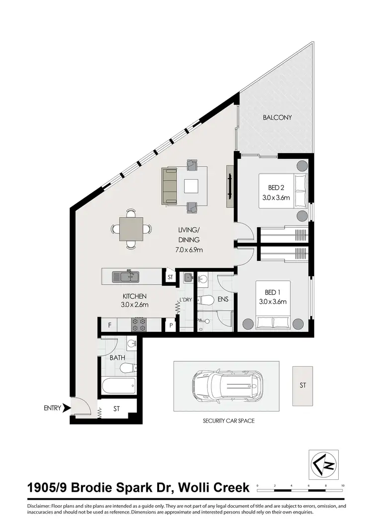 Floorplan of Homely apartment listing, 1905/9 Brodie Spark Drive, Wolli Creek NSW 2205