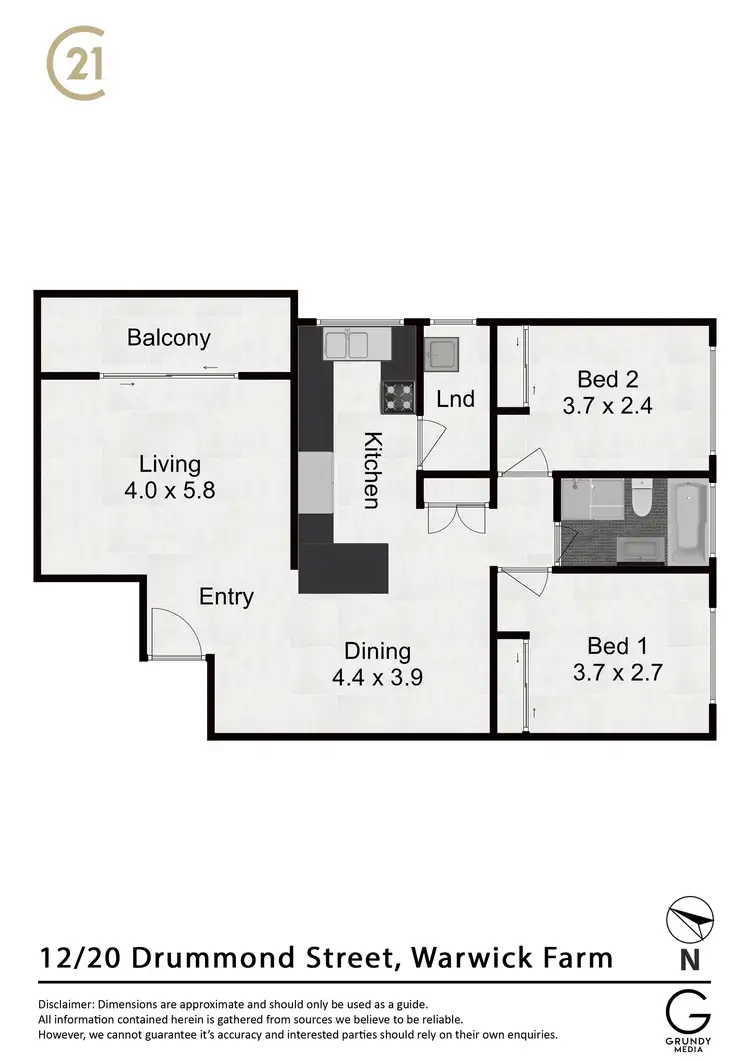 Floorplan of Homely unit listing, 12/20 Drummond Street, Warwick Farm NSW 2170