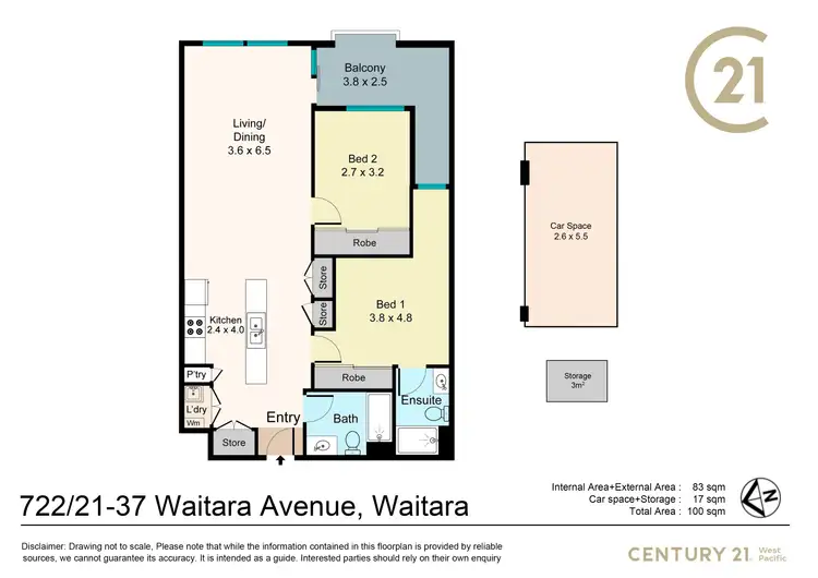 Floorplan of Homely apartment listing, 722/21-37 Waitara Avenue, Waitara NSW 2077