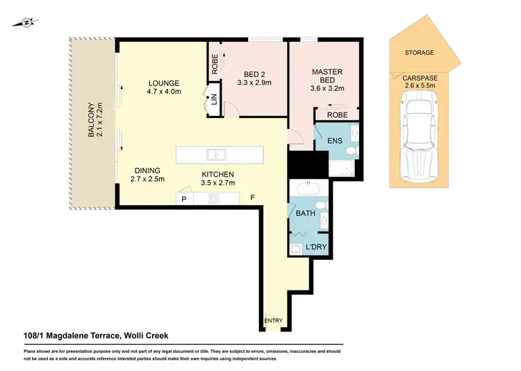 Floorplan of Homely apartment listing, 108/1 Magdalene Terrace, Wolli Creek NSW 2205