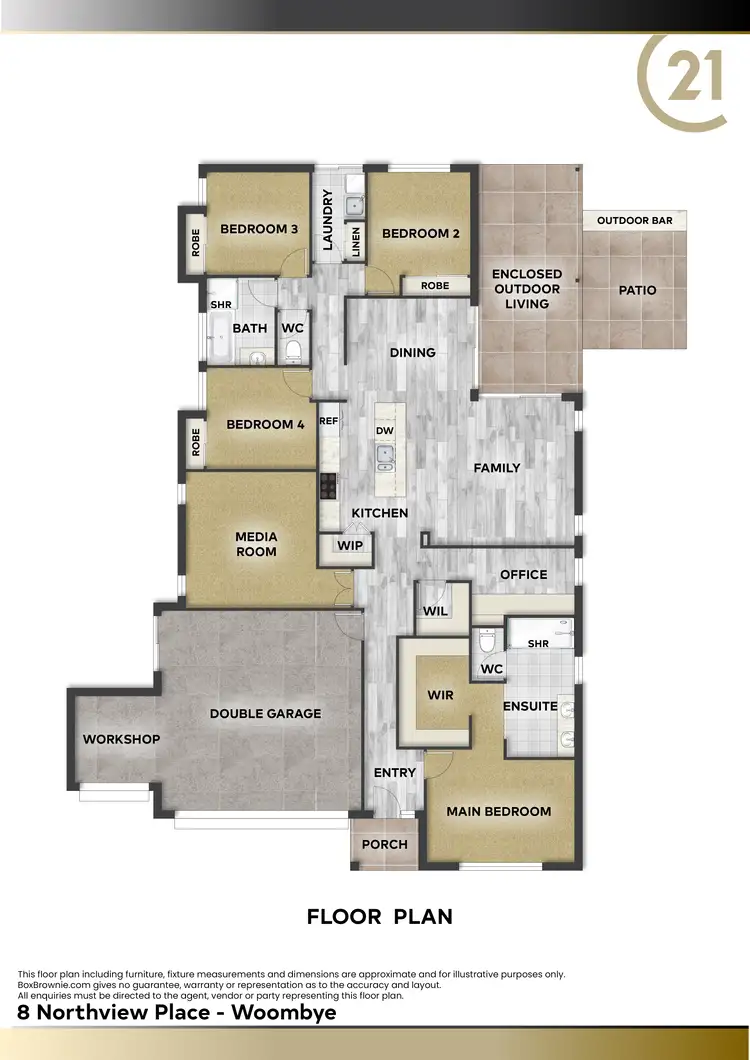 Floorplan of Homely rural property listing, 8 Northview Place, Woombye QLD 4559
