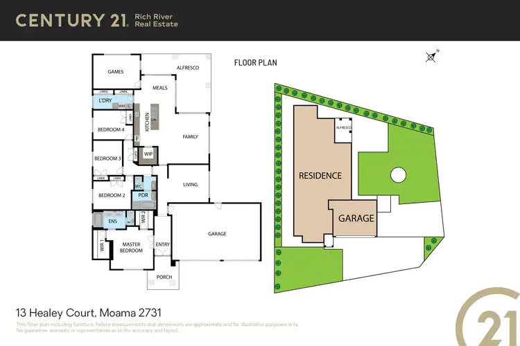 Floorplan of Homely house listing, 13 Healey Court, Moama NSW 2731