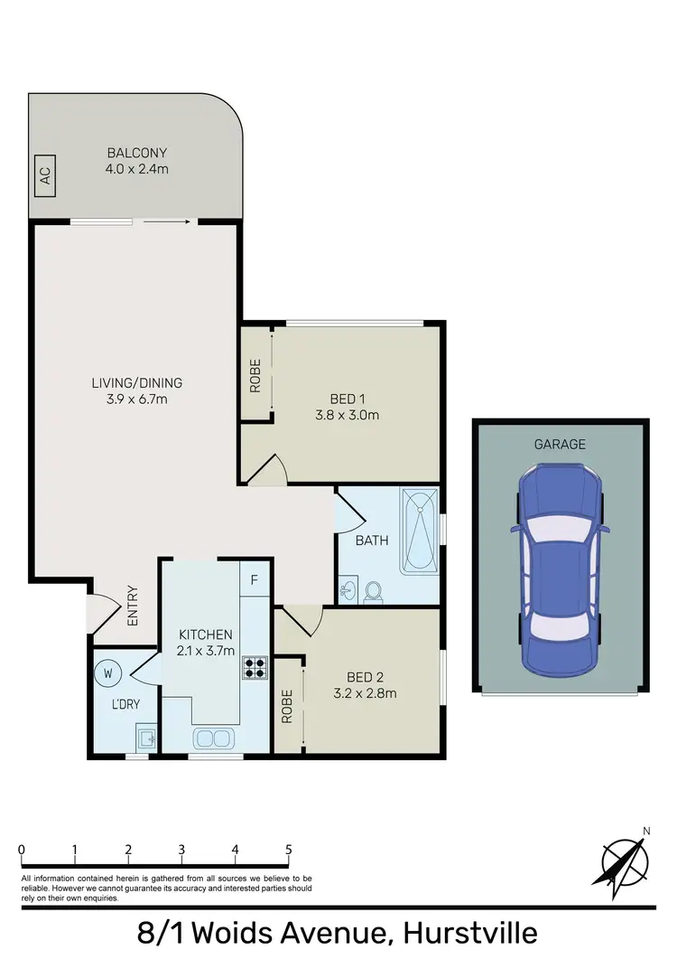 Floorplan of Homely unit listing, 8/1-1A Woids Avenue, Hurstville NSW 2220