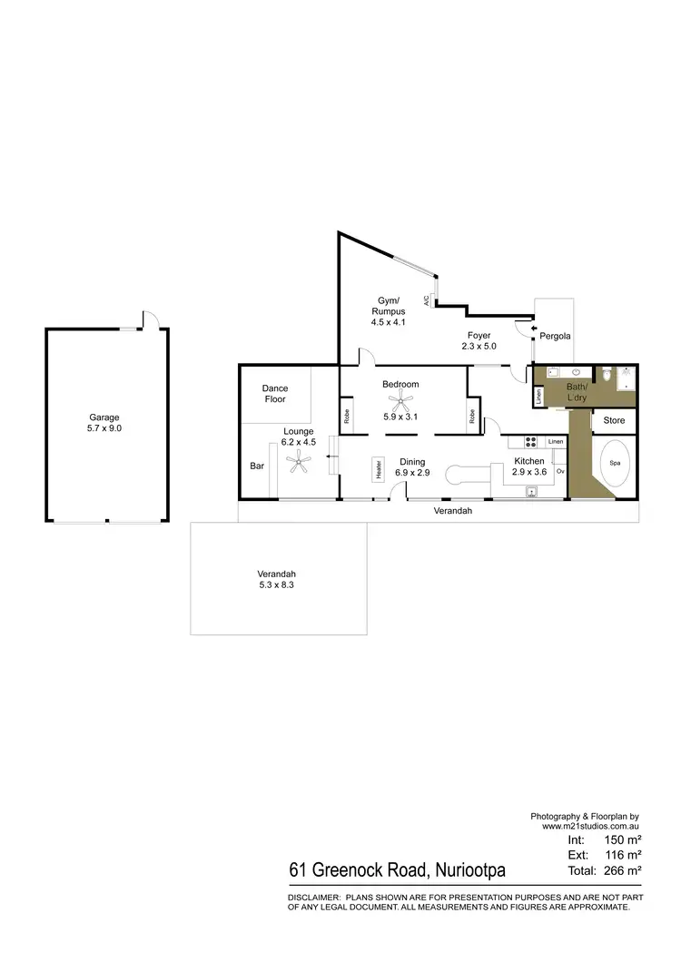 Floorplan of Homely house listing, 61 Greenock Road, Nuriootpa SA 5355