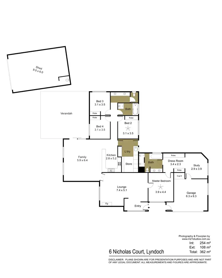 Floorplan of Homely house listing, 6 Nicholas Court, Lyndoch SA 5351