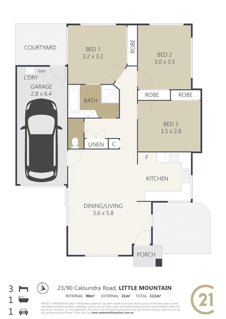 Floorplan of Homely unit listing, 23/90 Caloundra Road, Little Mountain QLD 4551