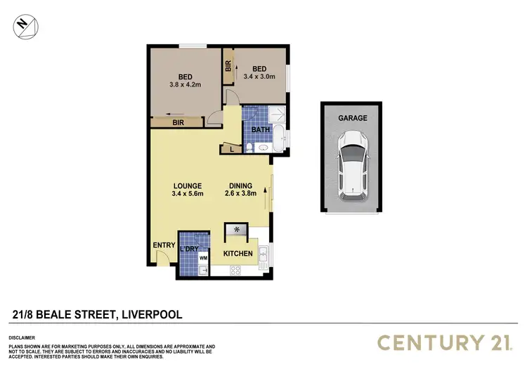 Floorplan of Homely unit listing, 21/8 Beale Street, Liverpool NSW 2170