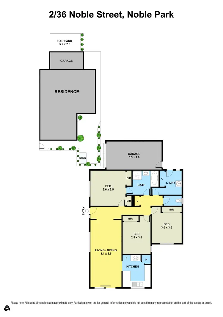 Floorplan of Homely unit listing, 2/36 Noble Street, Noble Park VIC 3174