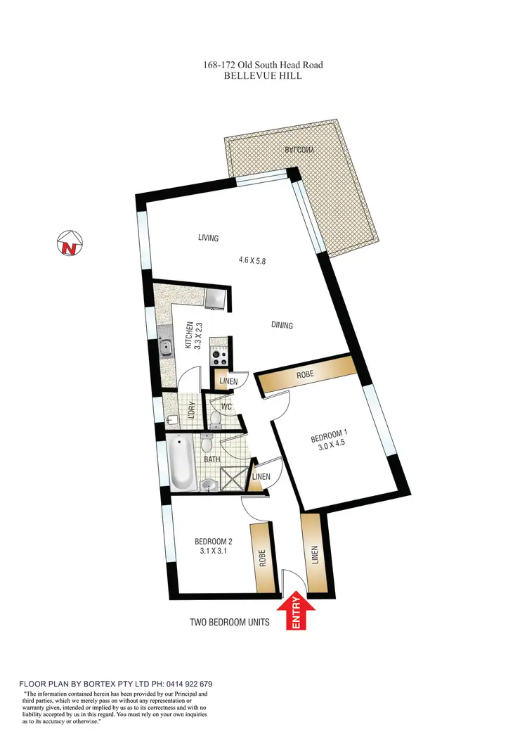 Floorplan of Homely apartment listing, 15/168 Old South Head Road, Rose Bay NSW 2029