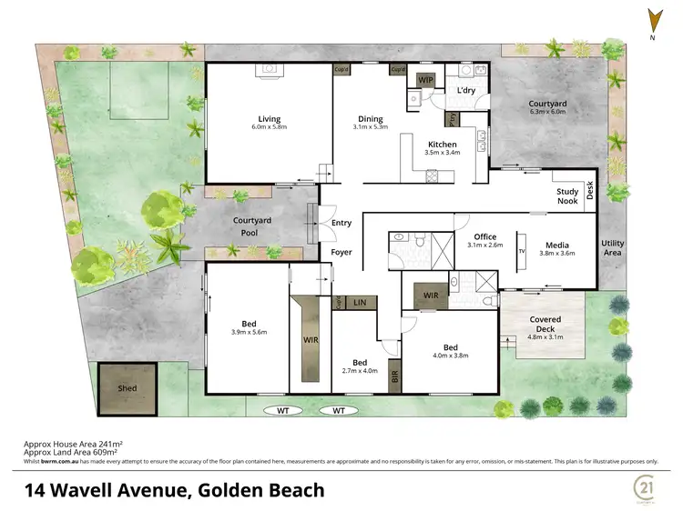 Floorplan of Homely house listing, 14 Wavell Avenue, Golden Beach QLD 4551