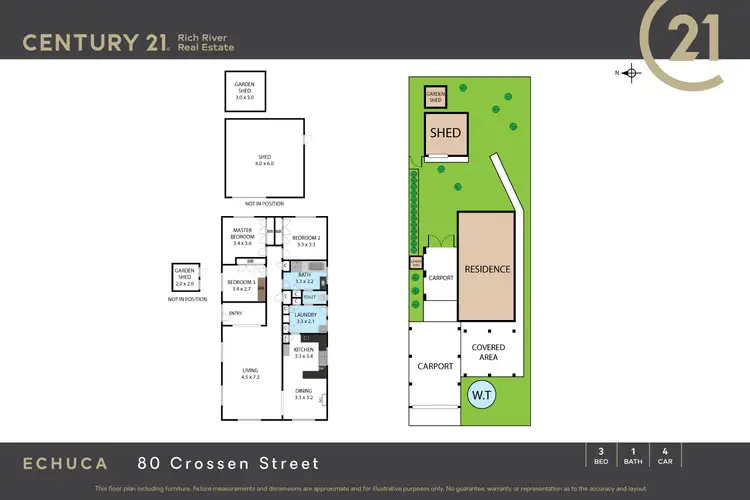 Floorplan of Homely house listing, 80 Crossen Street, Echuca VIC 3564