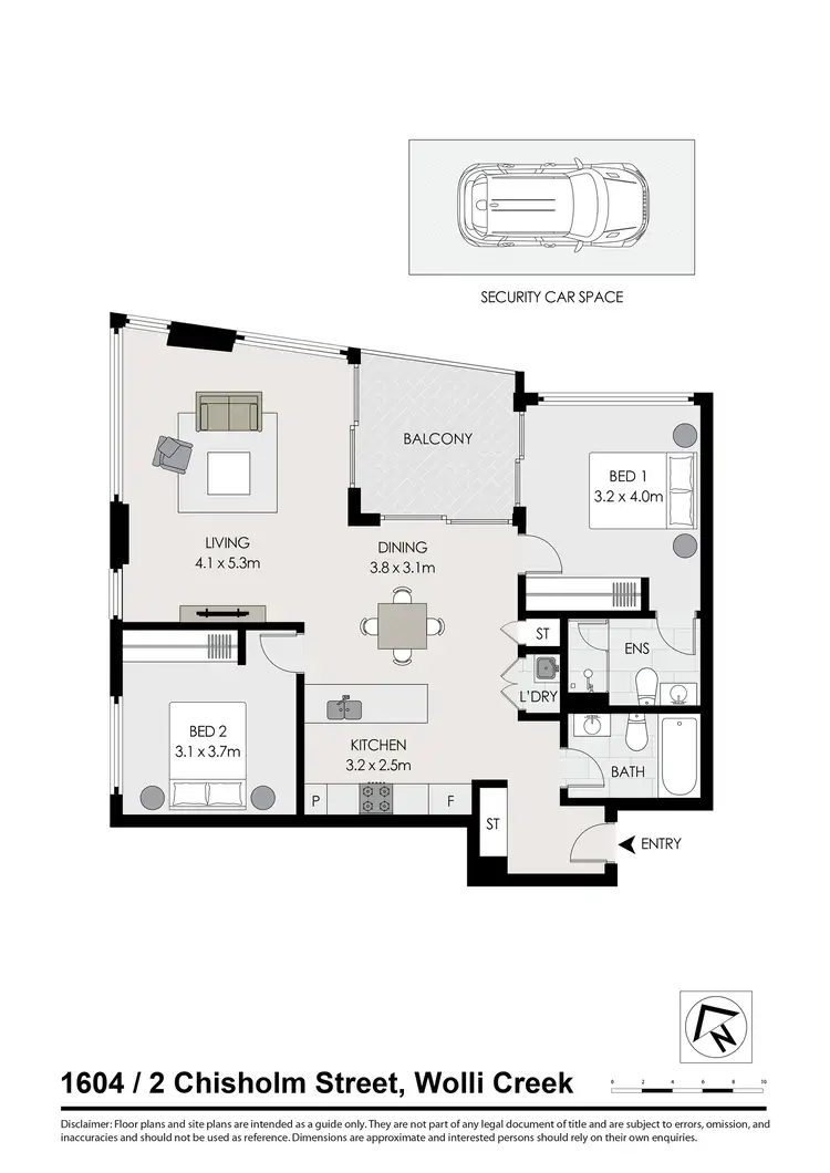 Floorplan of Homely apartment listing, 1604/2 Chisholm Street, Wolli Creek NSW 2205