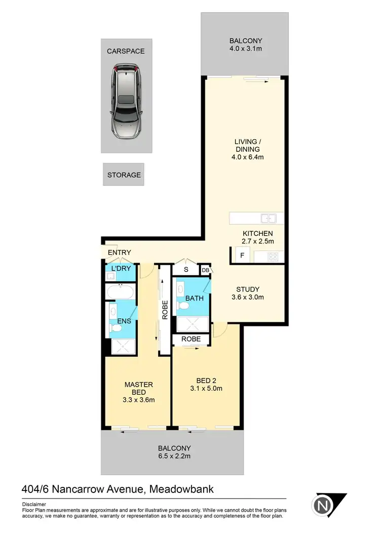 Floorplan of Homely apartment listing, A404/6 Nancarrow Avenue, Meadowbank NSW 2114