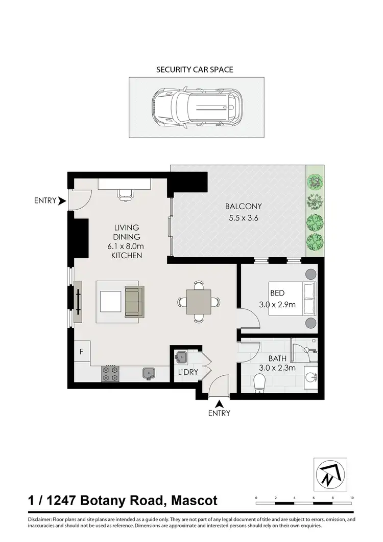 Floorplan of Homely apartment listing, 1/1247 Botany Road, Mascot NSW 2020