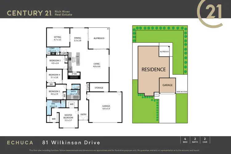 Floorplan of Homely house listing, 81 Wilkinson Drive, Echuca VIC 3564