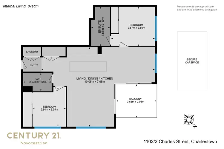 Floorplan of Homely apartment listing, 1102/2 Charles Street, Charlestown NSW 2290