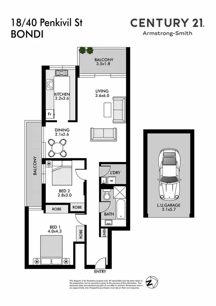 Floorplan of Homely apartment listing, 18/40 Penkivil Street, Bondi NSW 2026