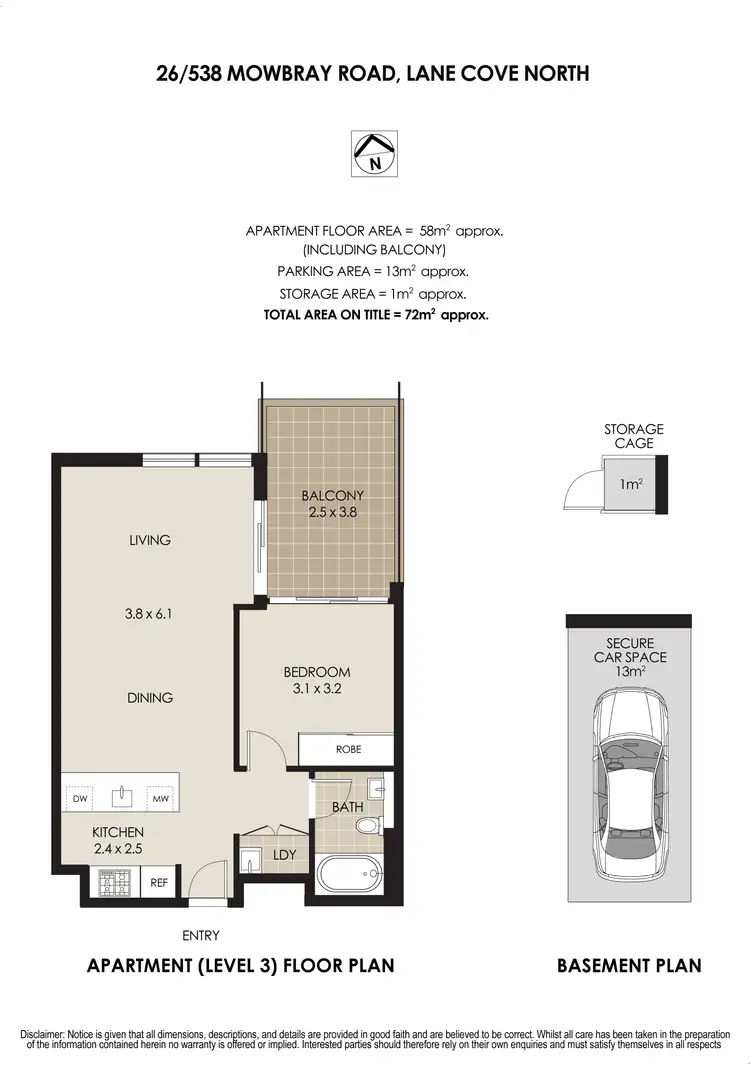 Floorplan of Homely apartment listing, 26/536-542 Mowbray Road, Lane Cove NSW 2066