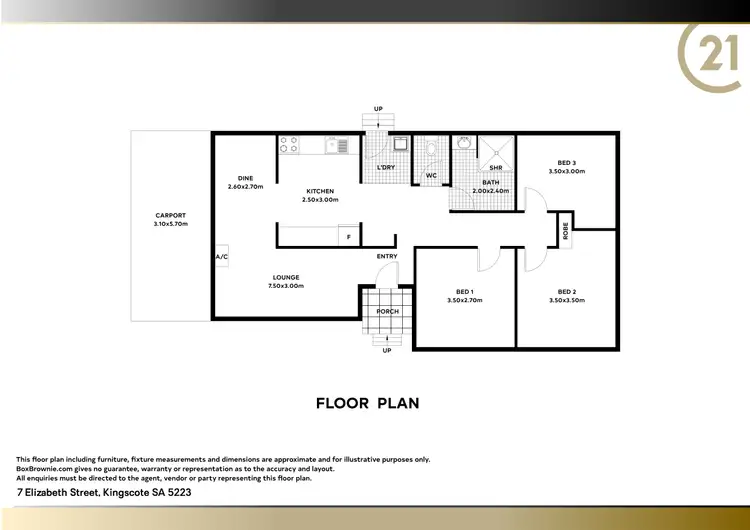 Floorplan of Homely house listing, 7 Elizabeth Street, Kingscote SA 5223