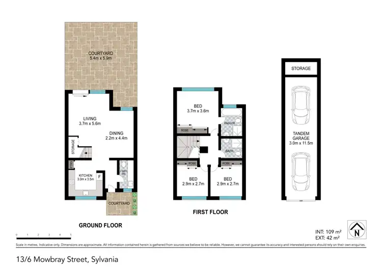 Floorplan of Homely townhouse listing, 13/6 Mowbray Street, Sylvania NSW 2224