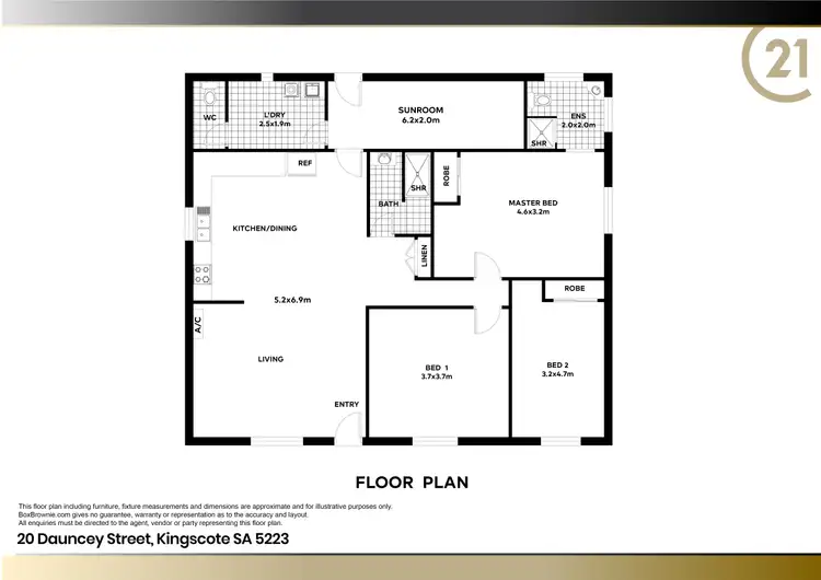 Floorplan of Homely house listing, 20 Dauncey Street, Kingscote SA 5223