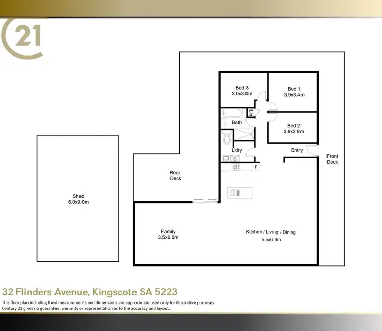 Floorplan of Homely house listing, 32 Flinders Avenue, Kingscote SA 5223