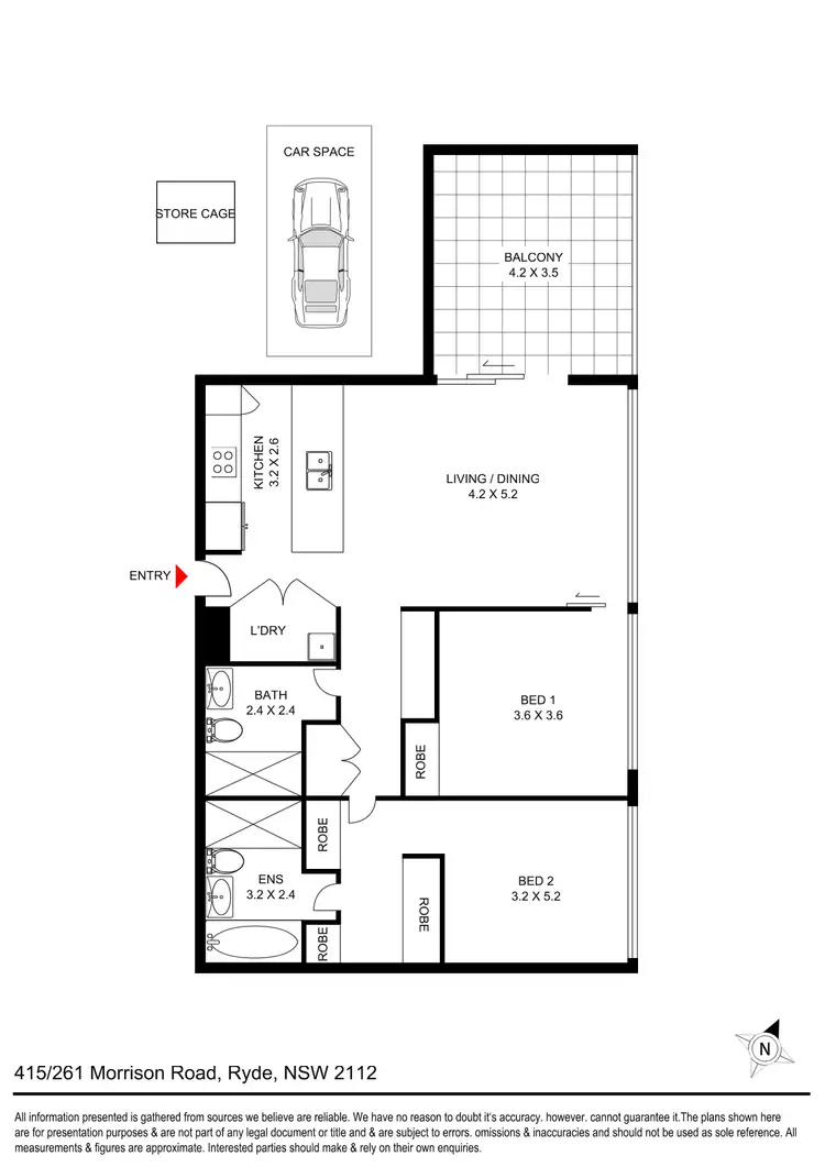 Floorplan of Homely apartment listing, 415/261 Morrison Road, Ryde NSW 2112