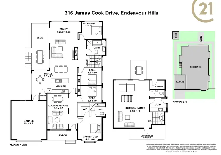 Floorplan of Homely house listing, 316 James Cook Drive, Endeavour Hills VIC 3802
