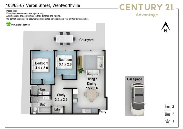 Floorplan of Homely apartment listing, 103/63-67 Veron Street, Wentworthville NSW 2145