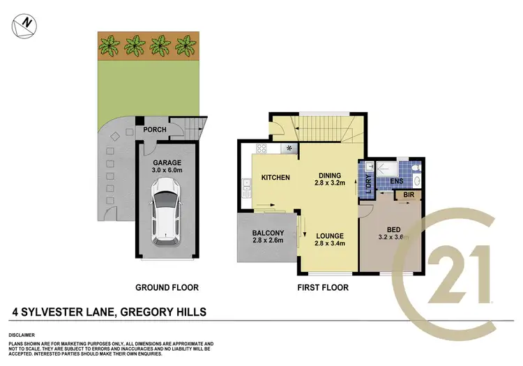 Floorplan of Homely terrace listing, 4 Sylvester Lane, Gregory Hills NSW 2557