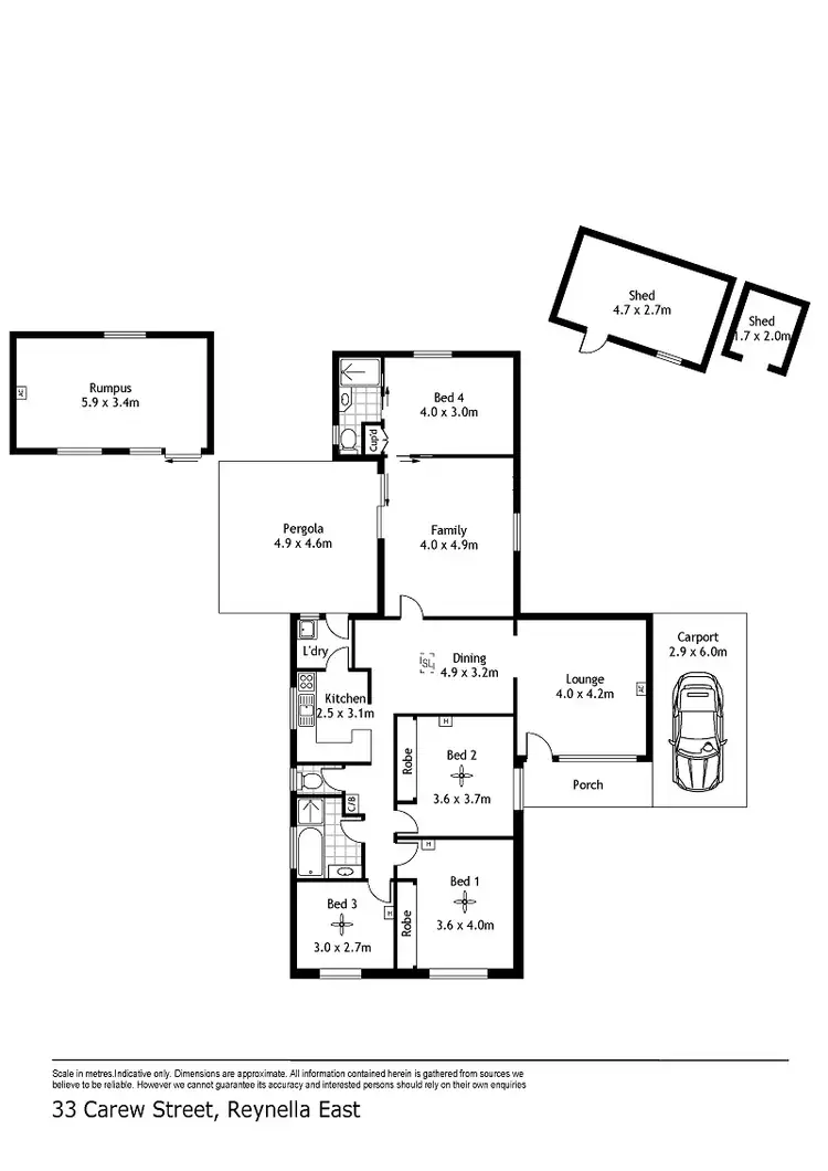 Floorplan of Homely house listing, 33 Carew Street, Reynella East SA 5161