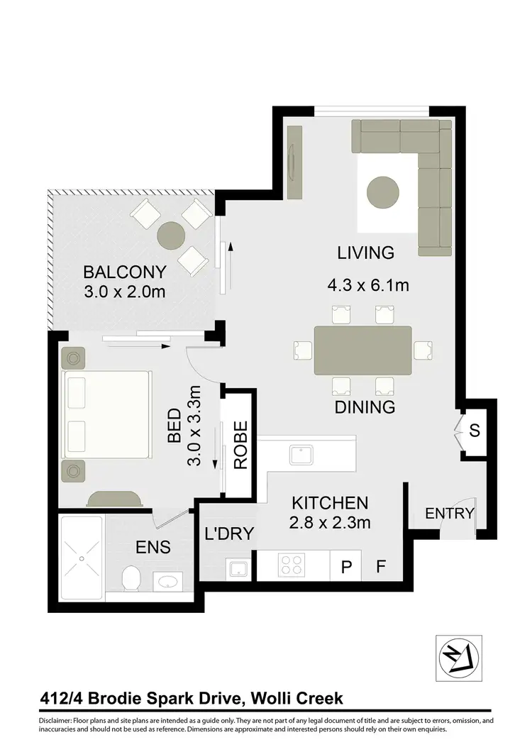 Floorplan of Homely apartment listing, 412/4 Brodie Spark Drive, Wolli Creek NSW 2205