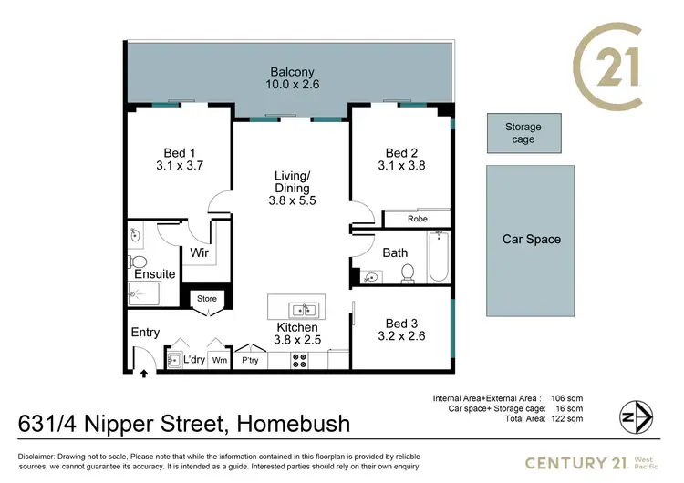 Floorplan of Homely apartment listing, 631/4 Nipper Street, Homebush NSW 2140