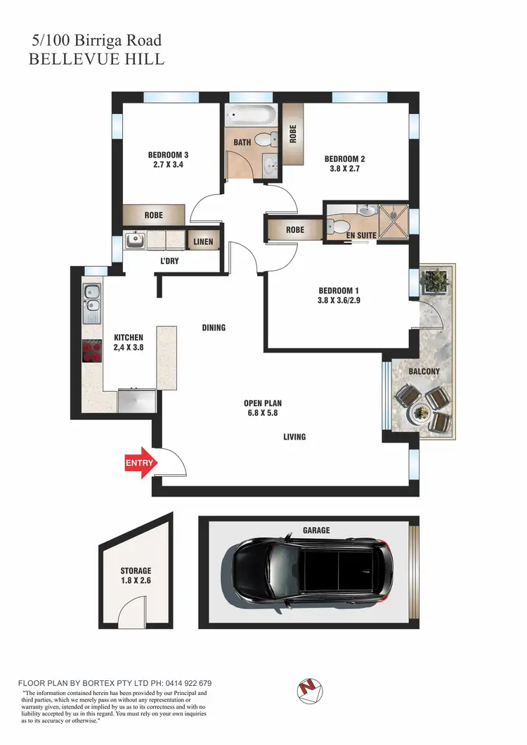 Floorplan of Homely apartment listing, 5/100 Birriga Road, Bellevue Hill NSW 2023