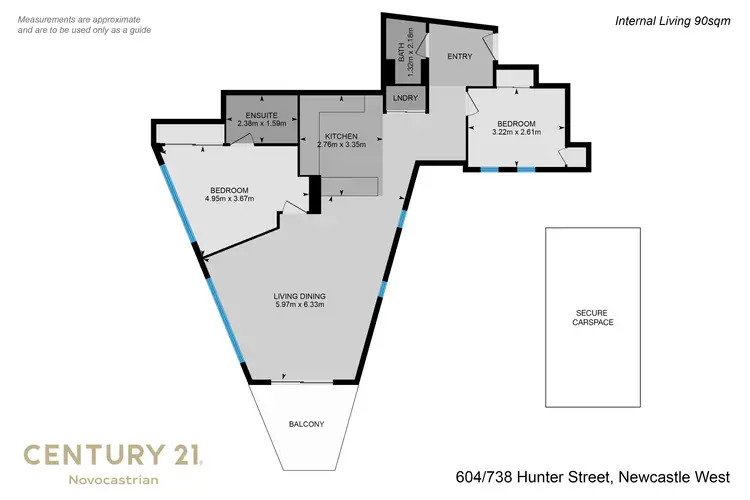 Floorplan of Homely apartment listing, 604/738 Hunter Street, Newcastle West NSW 2302