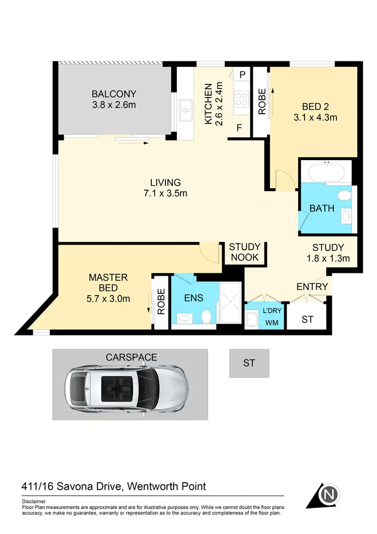 Floorplan of Homely apartment listing, 411/16 Savona Drive, Wentworth Point NSW 2127