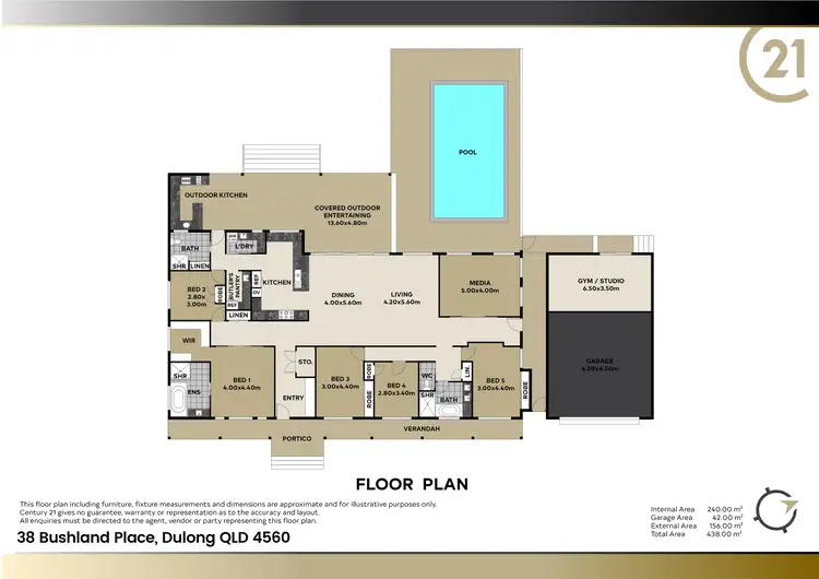 Floorplan of Homely house listing, 38 Bushland Place, Dulong QLD 4560