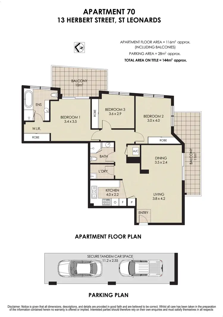Floorplan of Homely apartment listing, 70/13 Herbert Street, St Leonards NSW 2065
